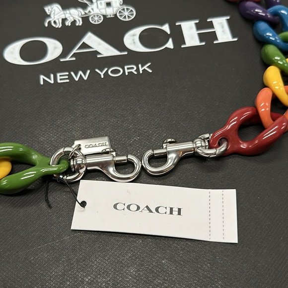 NWT Coach Chain Shoulder Strap In Rainbow Resin CP895 Accessory bag charm - Picture 3 of 7